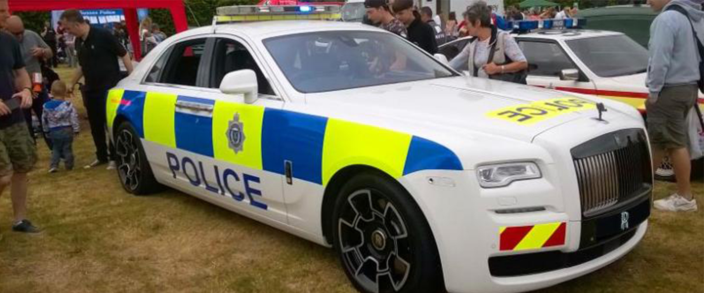 Rolls royce police car at outdoor exhibition